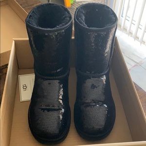 Black sequins Ugg boots